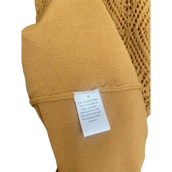 Ronny Kobo Alonia Maxi Dress Medium Gold Yellow Crochet Knit Boho Resort Travel - Picture 12 of 15